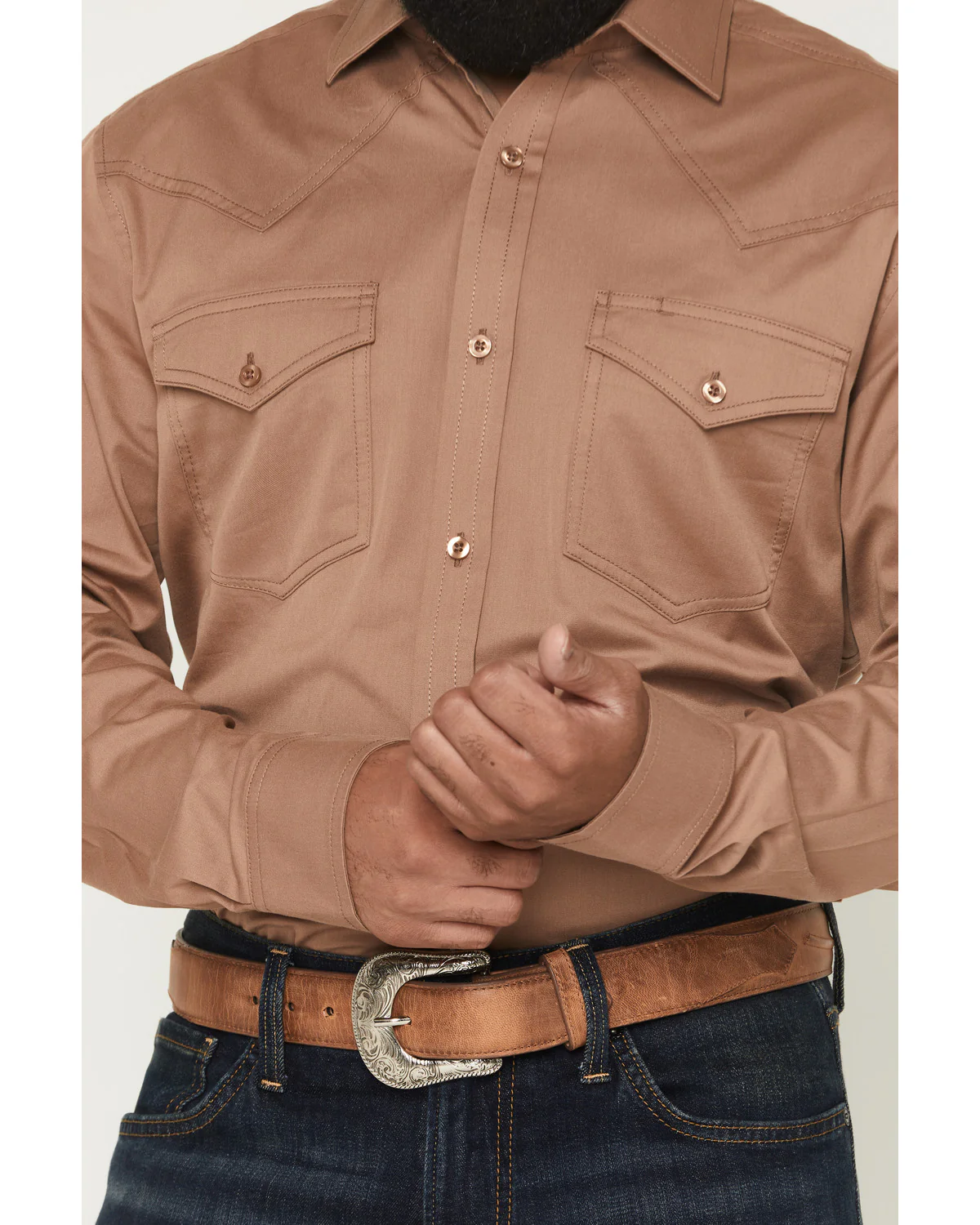 Cody James Black 1978™ Men's Lawman Solid Long Sleeve Button-Down Western Shirt - Image 3