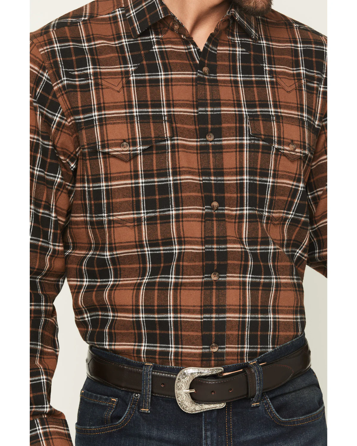 Cody James Black 1978™ Men's Caddis Plaid Print Long Sleeve Button-Down Western Shirt - Image 3