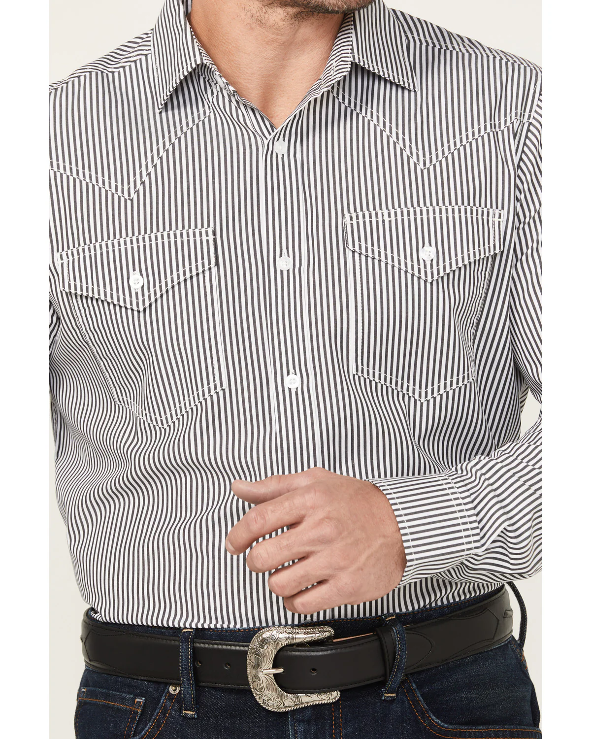 Cody James Black 1978™ Men's Condor Striped Print Long Sleeve Button-Down Western Shirt - Image 3
