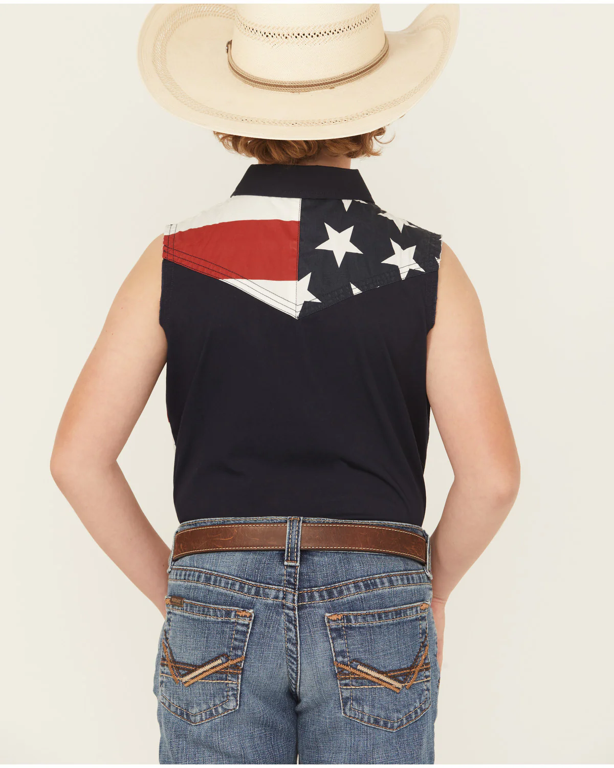 Cody James Boys' 2nd Amendment Bubba Sleeveless Snap Western Shirt - Image 4