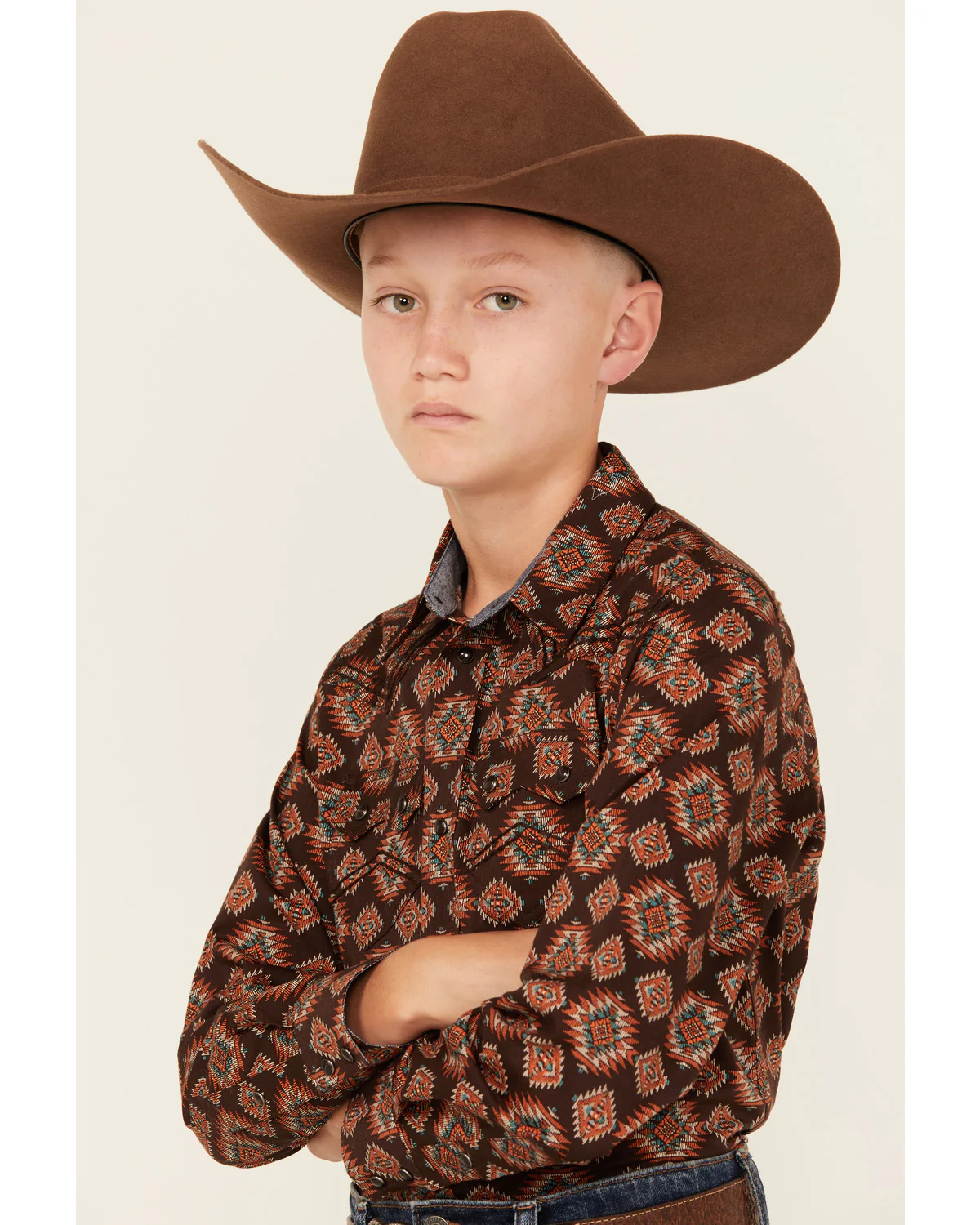 Cody James Boys' Bite The Bullet Southwestern Print Snap Western Shirt - Image 2