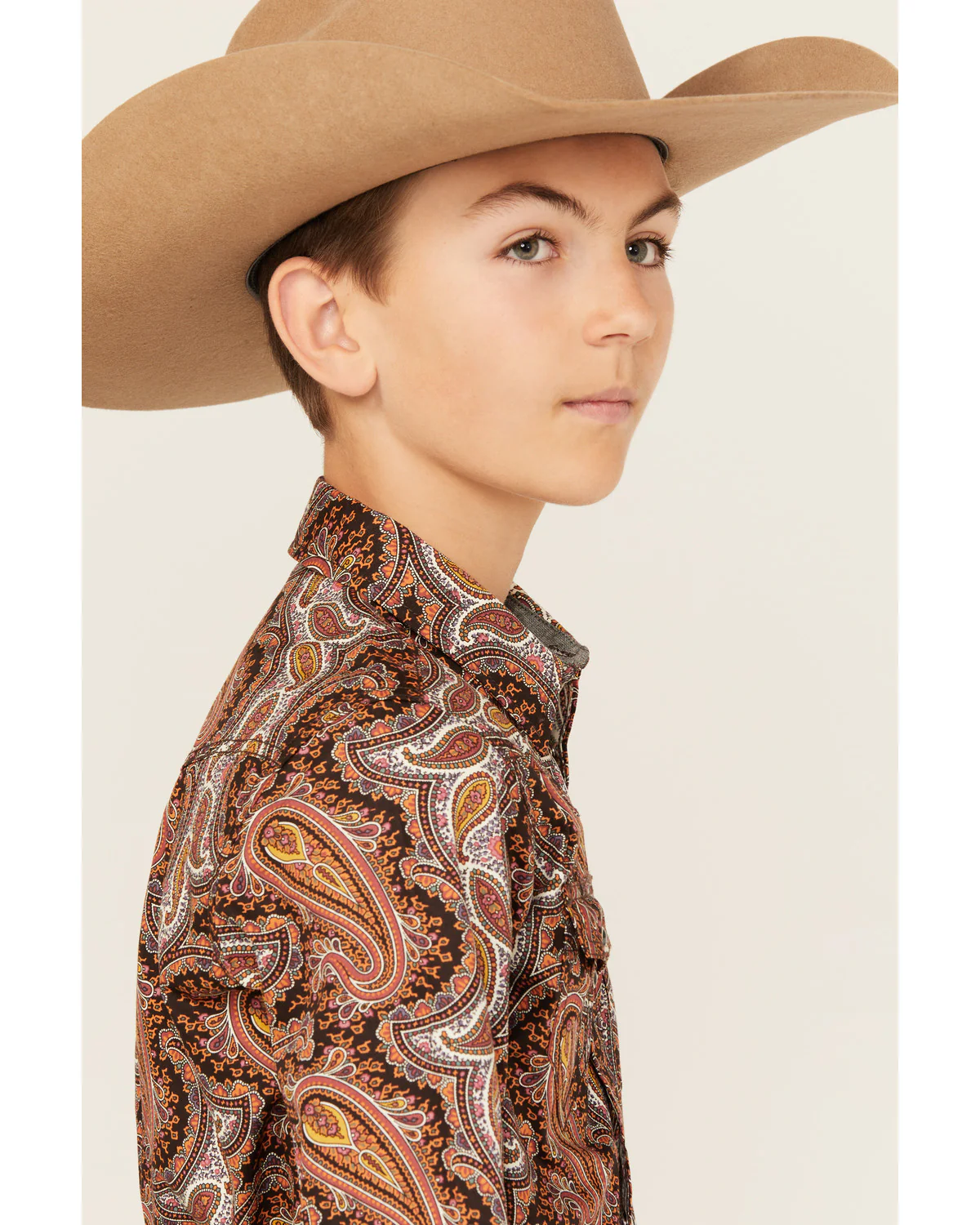 Cody James Boys' Dennis Paisley Print Long Sleeve Snap Western Shirt - Image 2