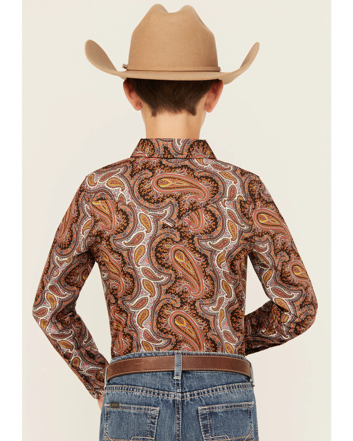 Cody James Boys' Dennis Paisley Print Long Sleeve Snap Western Shirt - Image 4