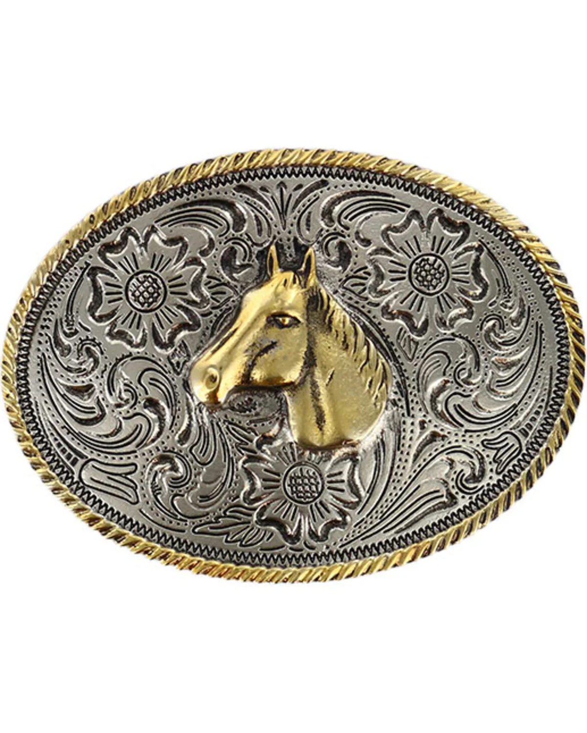 Cody James Boys' Dual-Tone Horse Belt Buckle