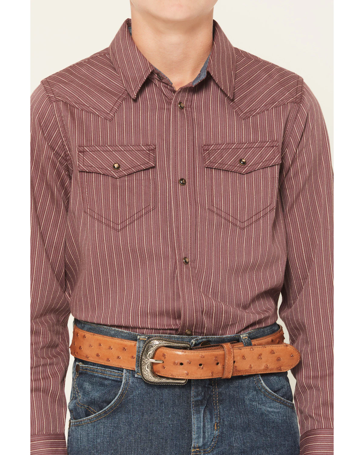 Cody James Boys' Everest Peak Striped Print Long Sleeve Snap Western Shirt - Image 3