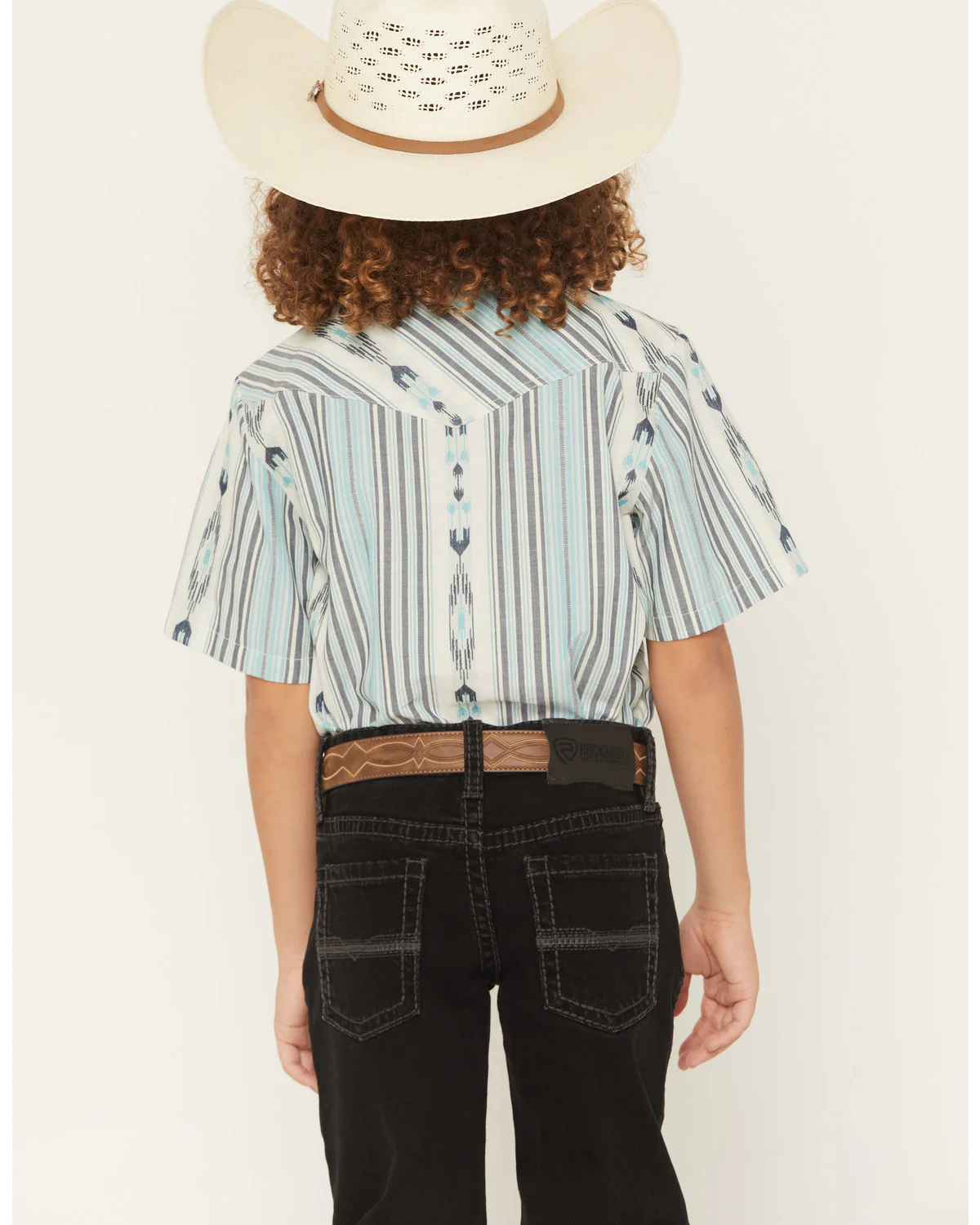 Cody James Boys' Heath Southwestern Striped Short Sleeve Snap Western Shirt - Image 4