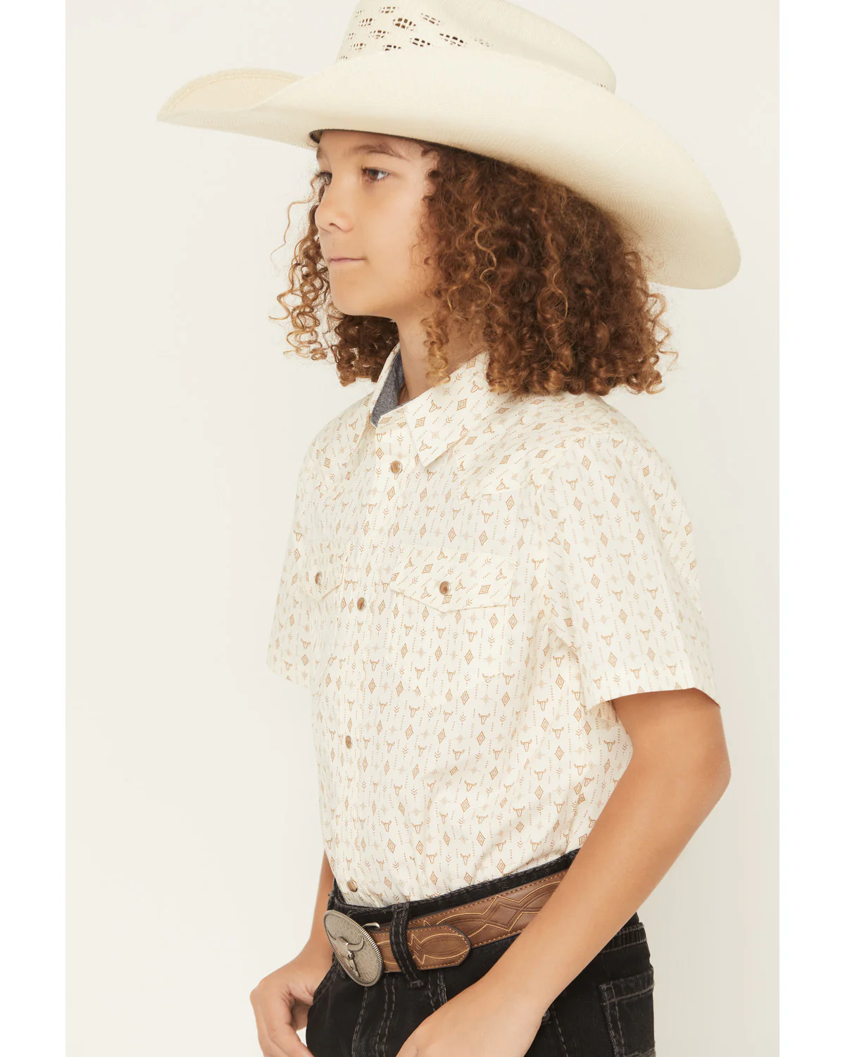 Cody James Boys' Jace Southwestern Print Short Sleeve Snap Western Shirt - Image 2