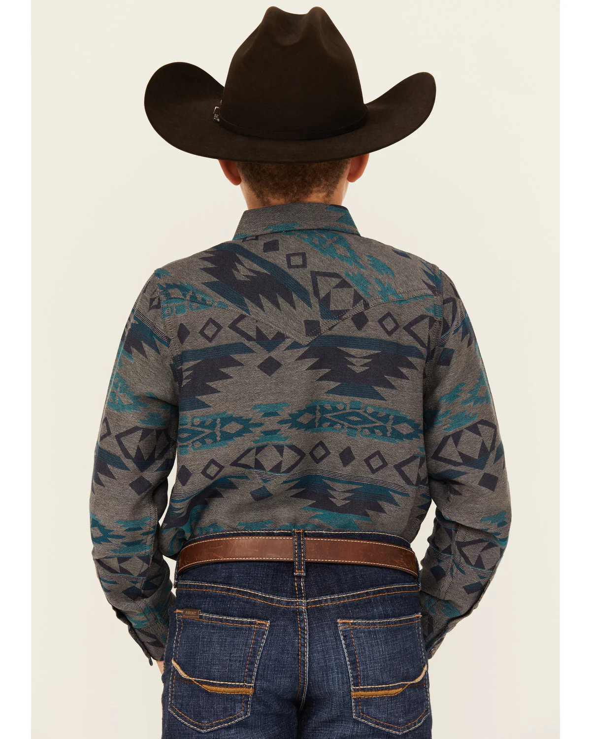 Cody James Boys' Julian Southwestern Print Long Sleeve Snap Western Shirt - Image 4