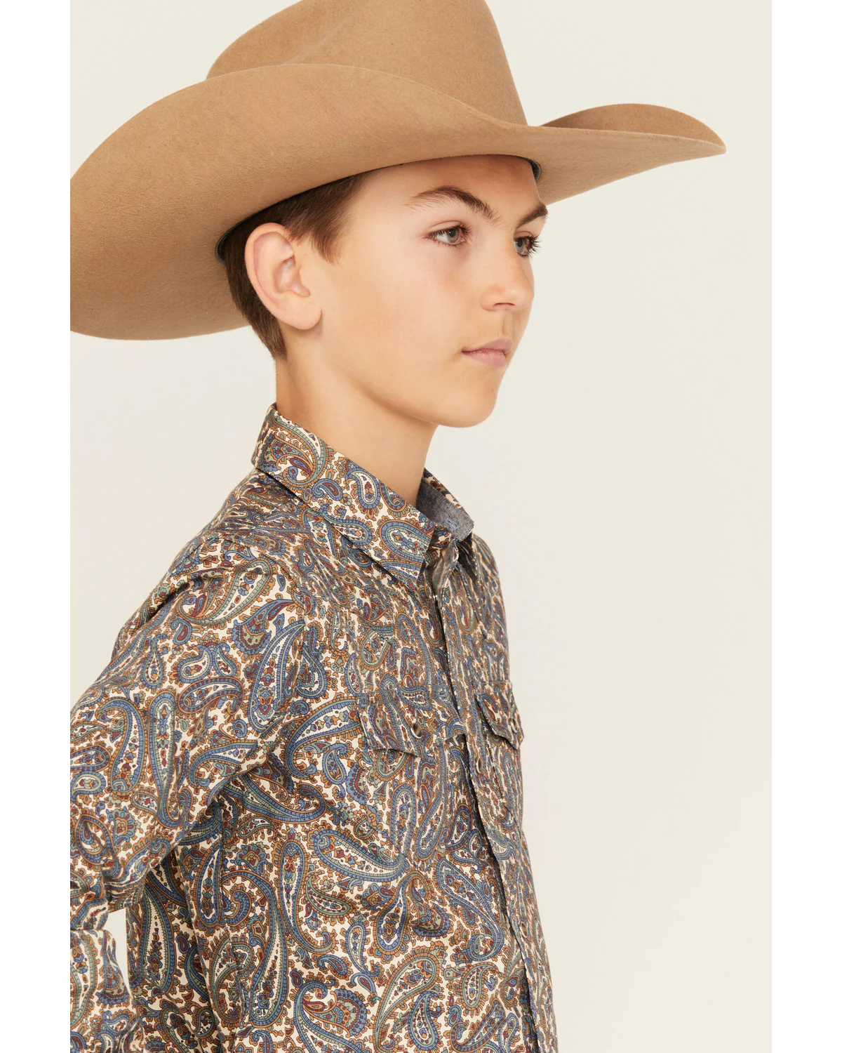 Cody James Boys' Madera Paisley Print Long Sleeve Snap Western Shirt - Image 2