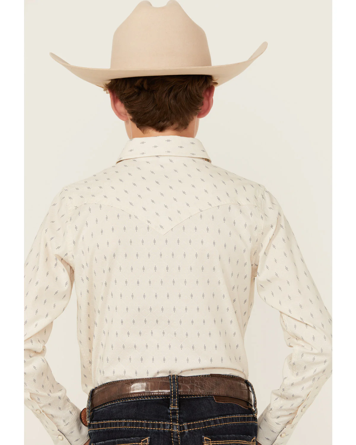Cody James Boys' Mirage Geo Print Long Sleeve Snap Western Shirt - Image 4