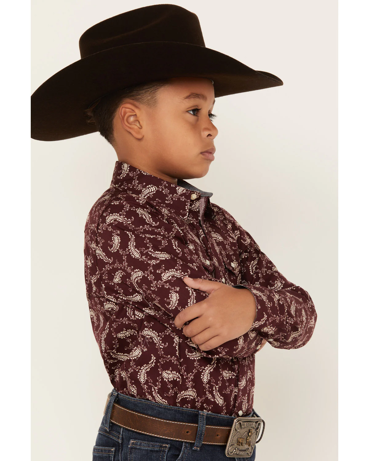 Cody James Boys' Paisley Print Long Sleeve Snap Western Shirt - Image 2