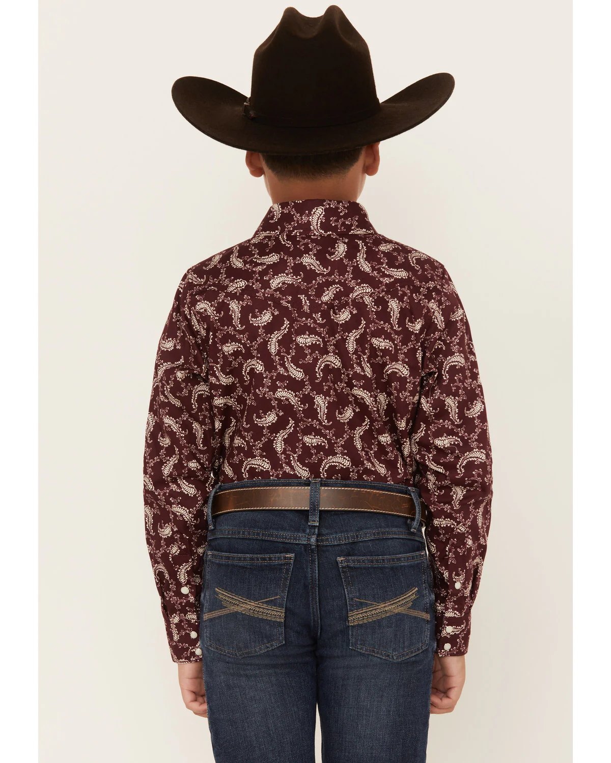 Cody James Boys' Paisley Print Long Sleeve Snap Western Shirt - Image 4