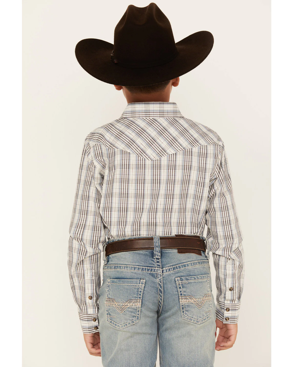 Cody James Boys' Plaid Print Long Sleeve Snap Western Shirt - Image 4