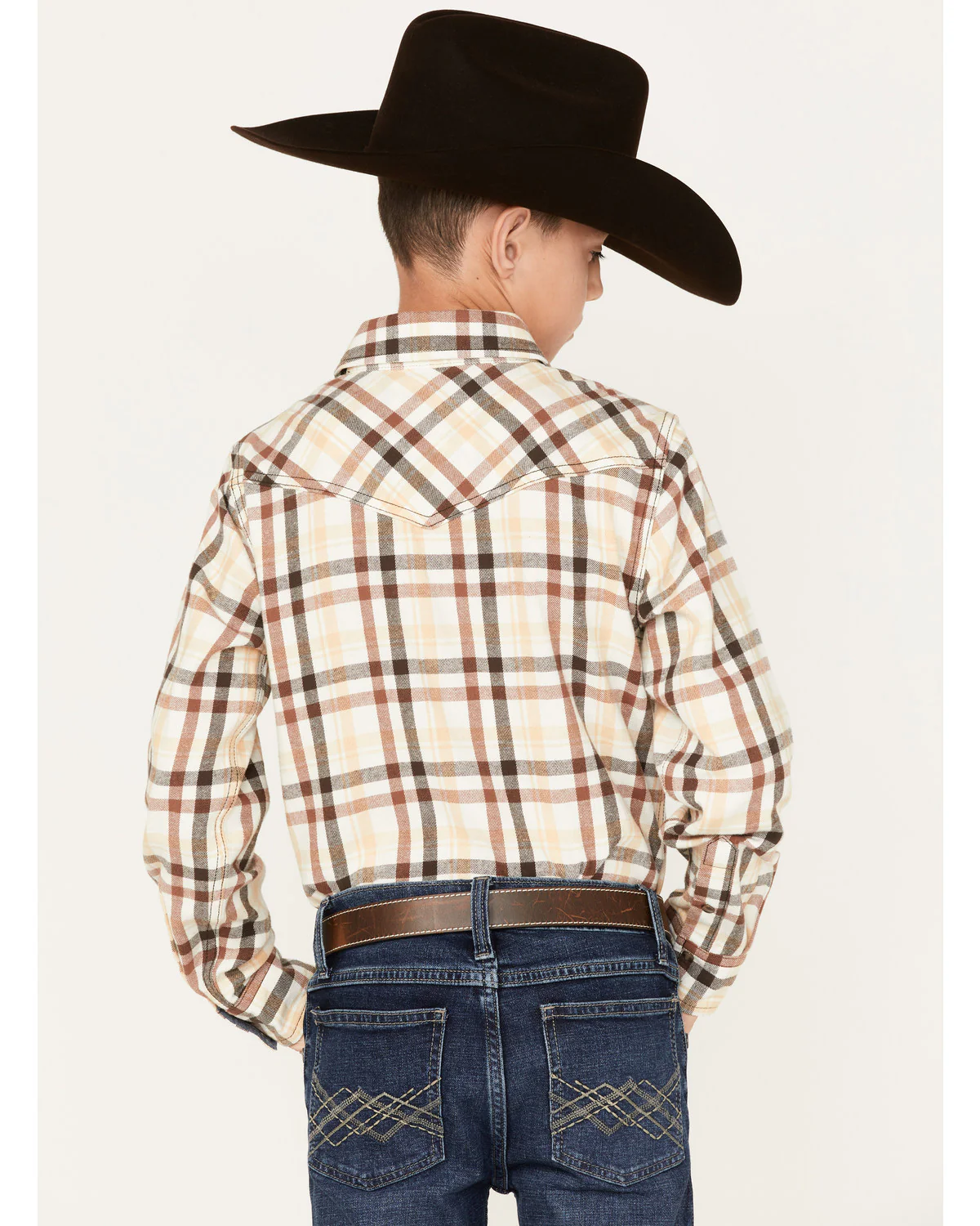 Cody James Boys' Plaid Print Long Sleeve Western Snap Flannel Shirt - Image 4