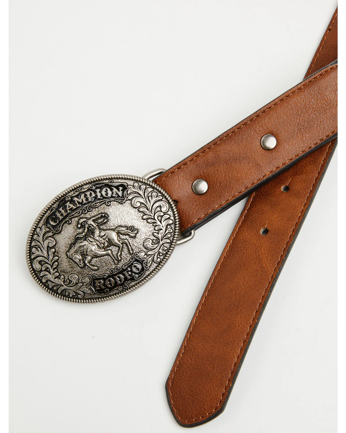 Cody James Boys' Rodeo Champ Southwestern Cross Stitched Bucked Belt - Image 2