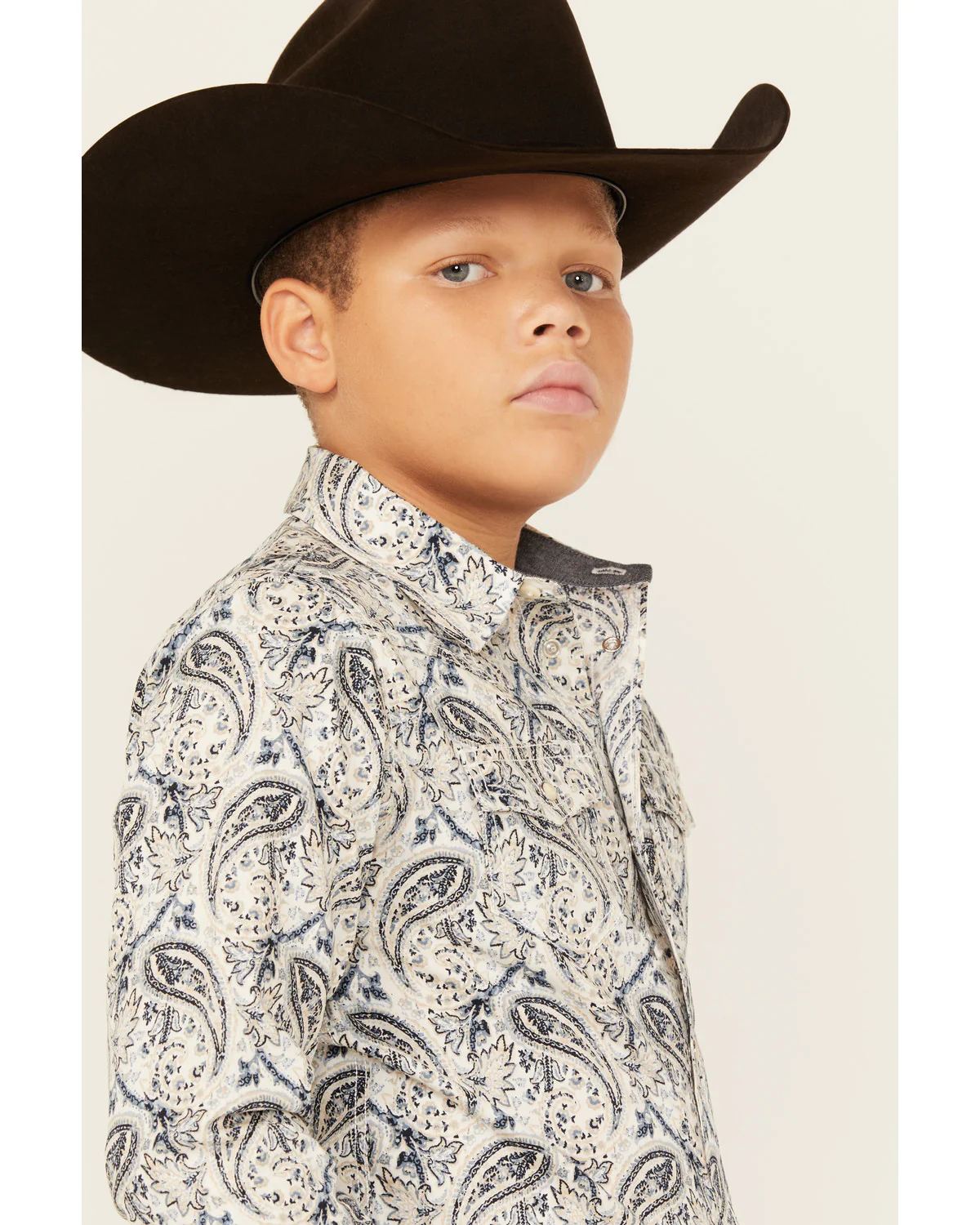 Cody James Boys' Rodeo Runway Paisley Print Long Sleeve Snap Western Shirt - Image 2