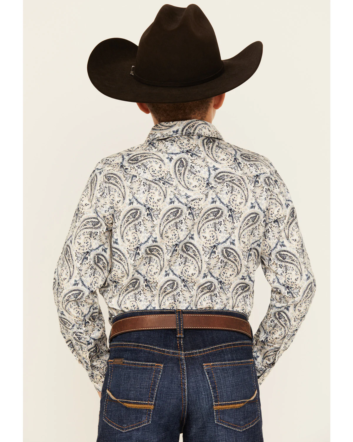 Cody James Boys' Rodeo Runway Paisley Print Long Sleeve Snap Western Shirt - Image 4