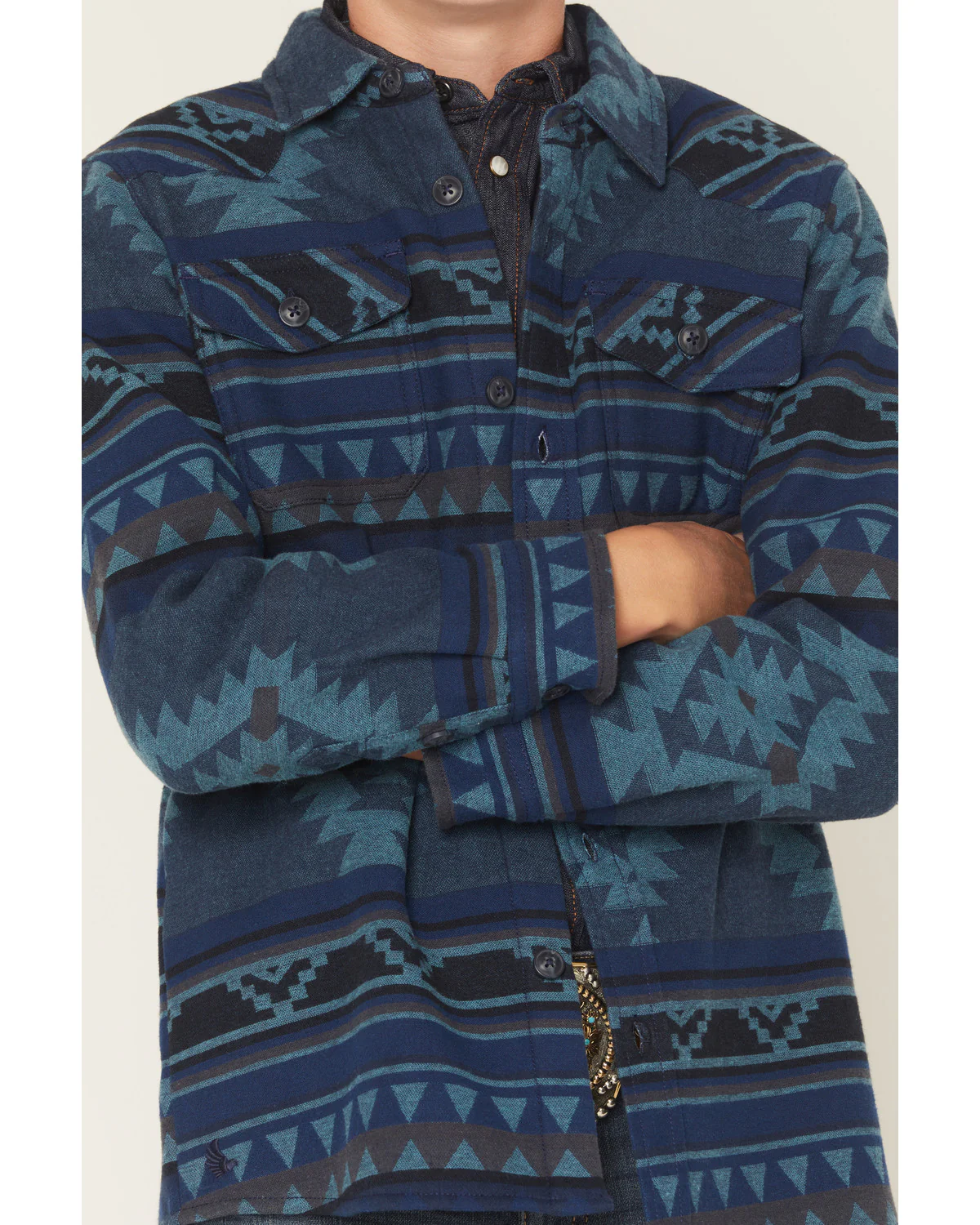 Cody James Boys' Rosewell Southwestern Print Button-Down Flannel Shirt Jacket - Image 3