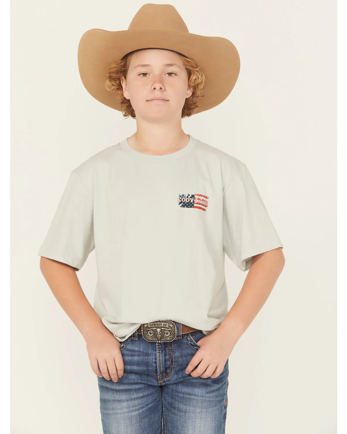 Cody James Boys' Rugged Flag Short Sleeve T-Shirt - Image 2