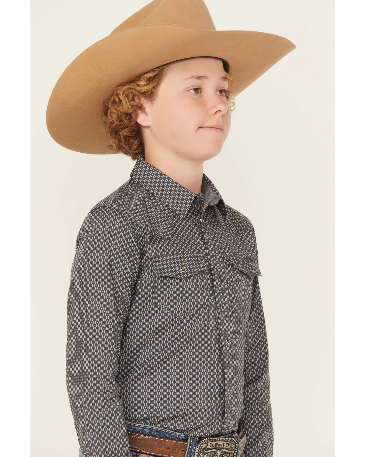 Cody James Boys' San Juan Geo Print Long Sleeve Snap Western Shirt - Image 2