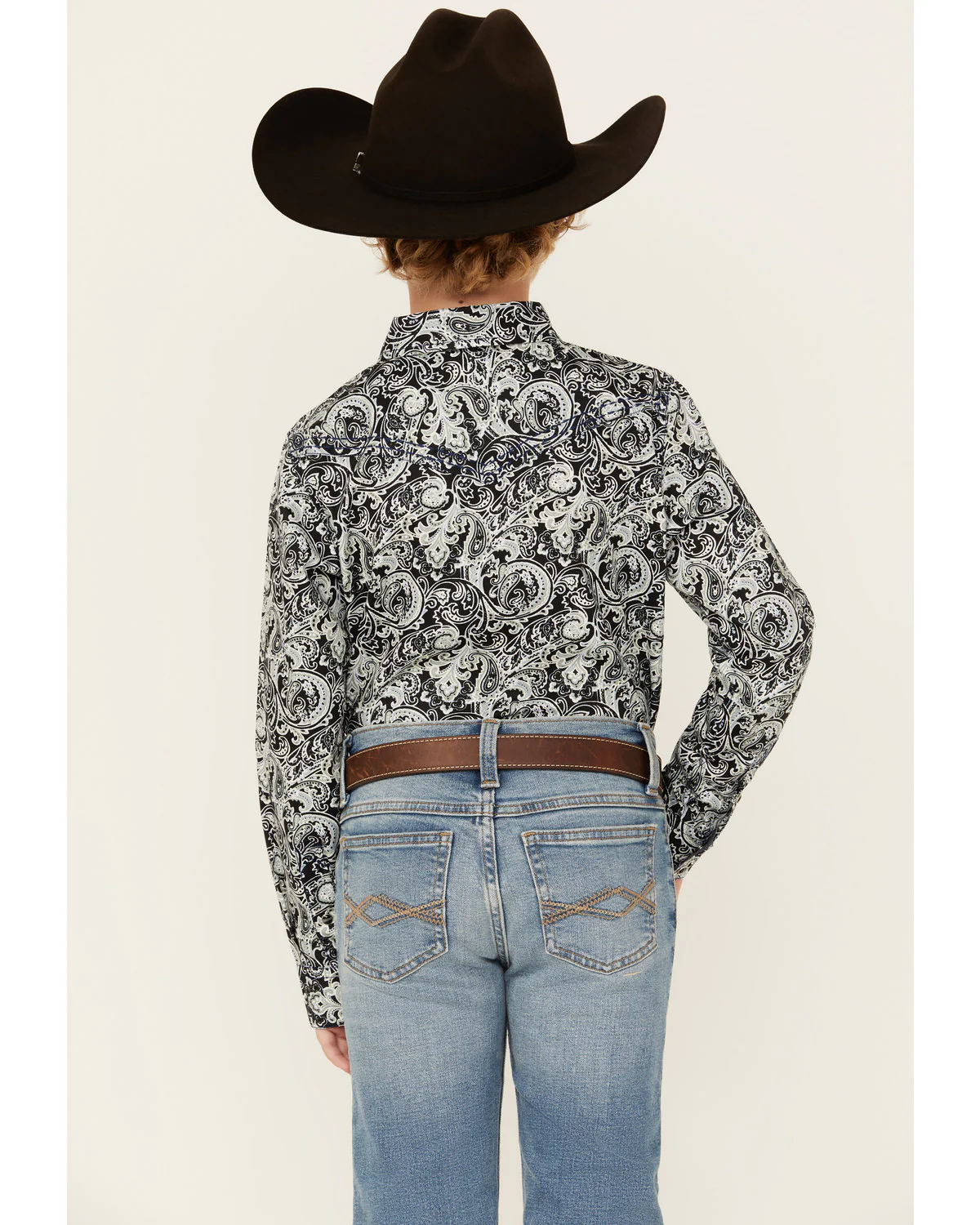 Cody James Boys' Showdown Paisley Print Long Sleeve Snap Western Shirt - Image 4