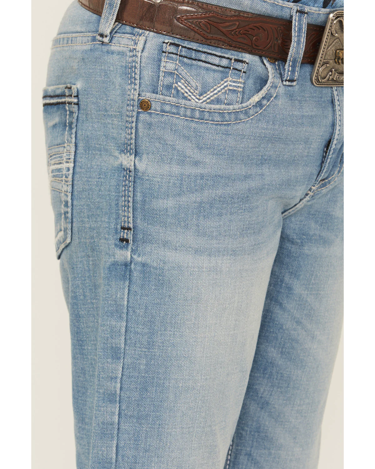 Cody James Boys' Stampede Light Wash Slim Bootcut Comfort Stretch Denim Jeans - Tall - Image 2