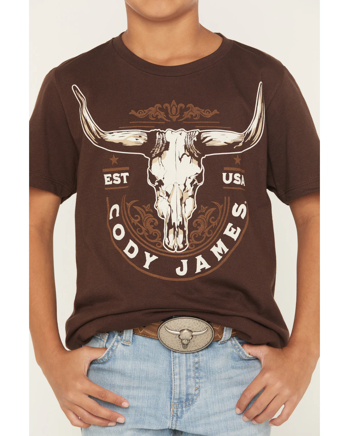 Cody James Boys' USA Steerhead Short Sleeve Graphic T-Shirt - Image 3