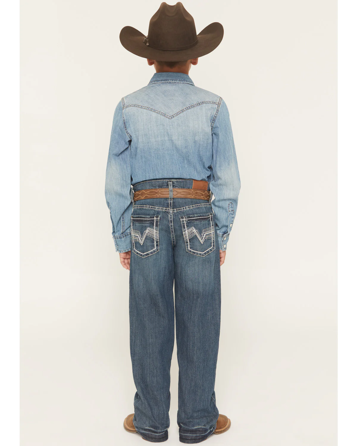 Cody James Little Boys' Grullo Medium Wash Relaxed Bootcut Comfort Stretch Denim Jeans - Image 3