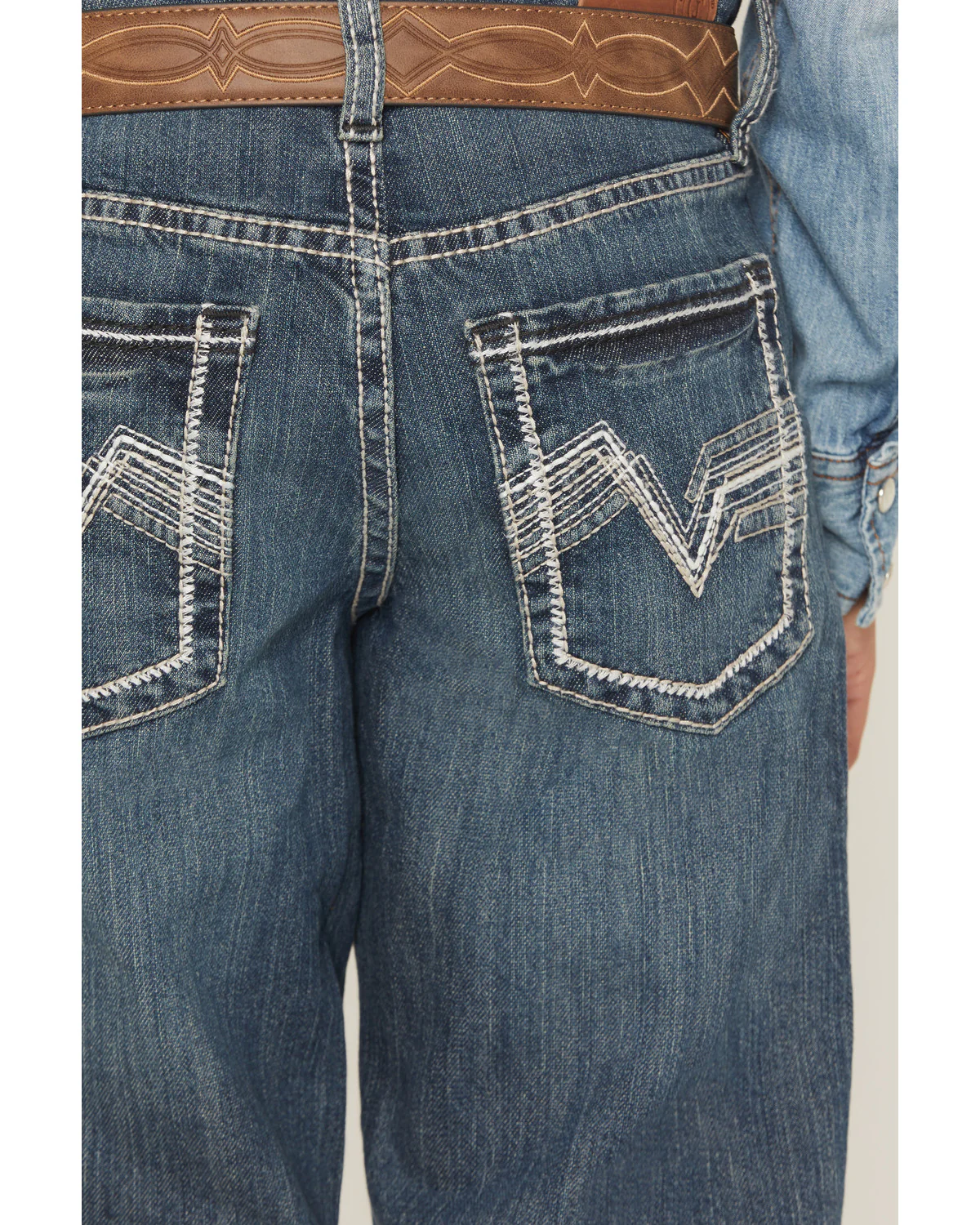 Cody James Little Boys' Grullo Medium Wash Relaxed Bootcut Comfort Stretch Denim Jeans - Image 4