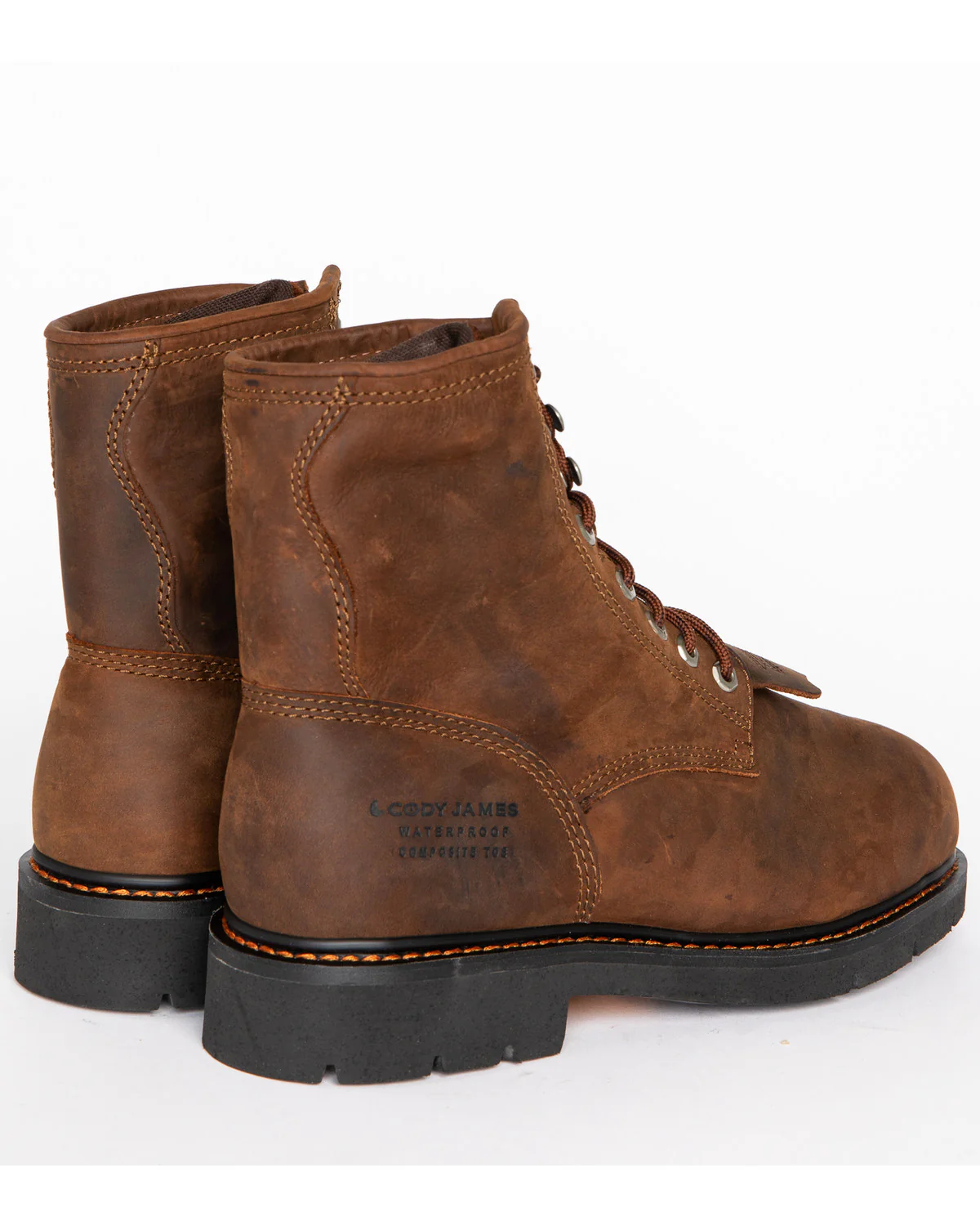 Cody James Men's 8" Mustang Lace-Up Kiltie Waterproof Work Boots - Composite Toe - Image 7