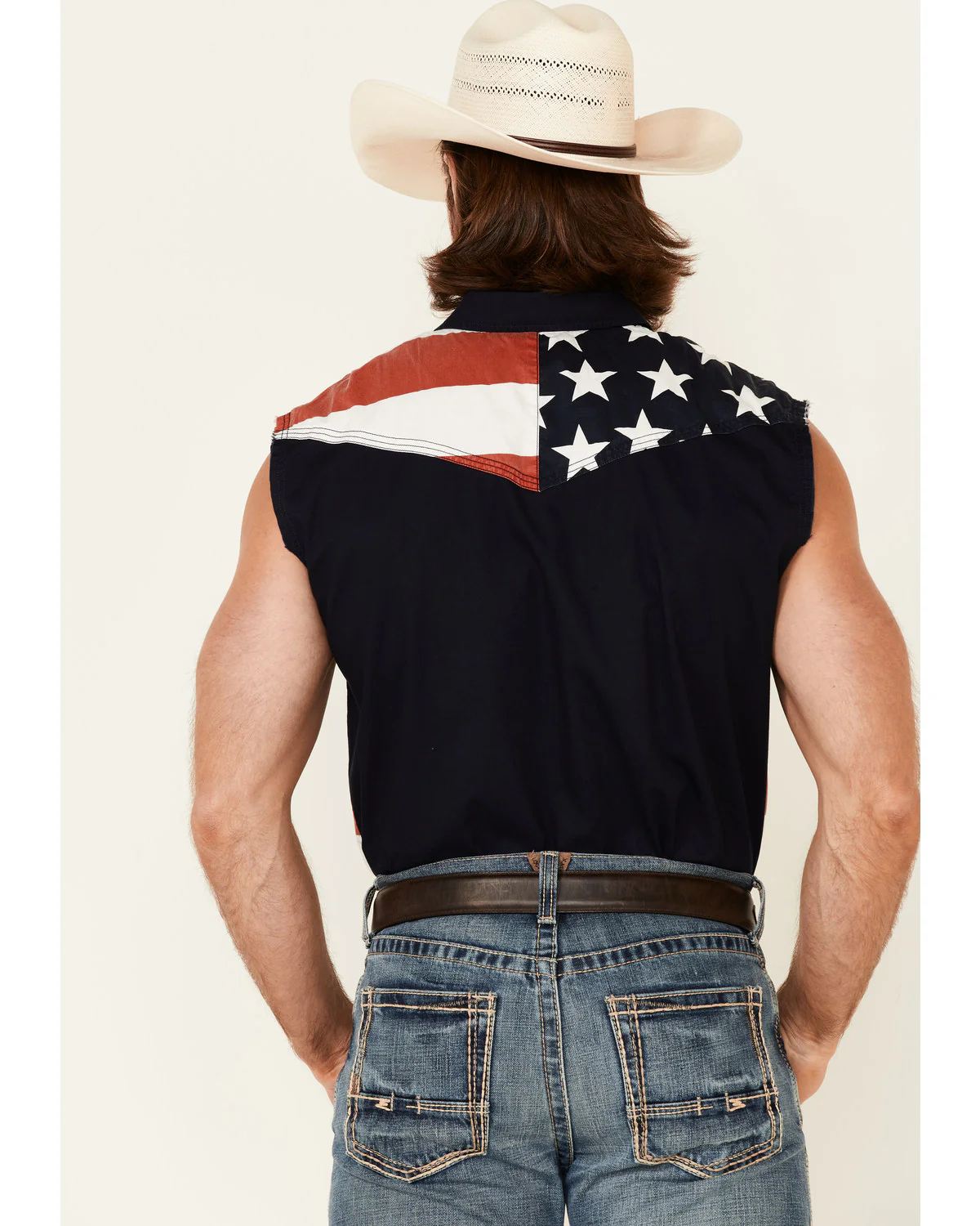 Cody James Men's American Flag Bubba Sleeveless Western Shirt - Image 10
