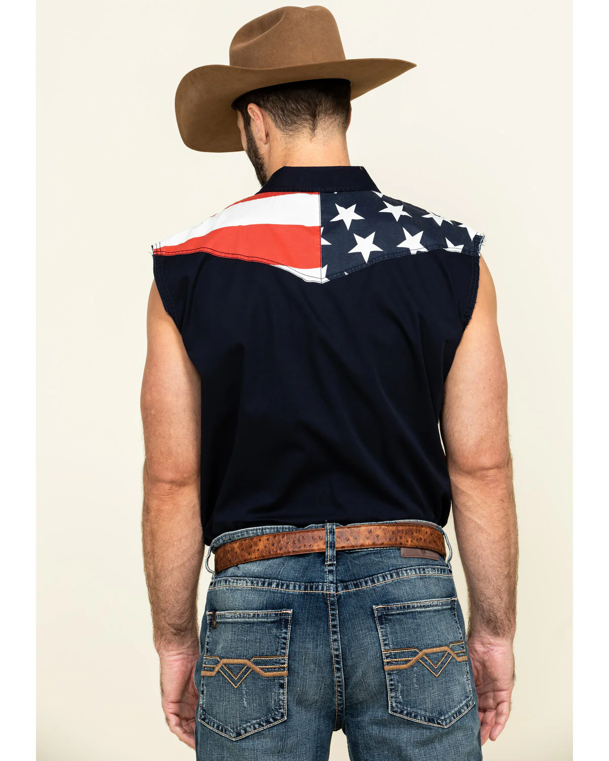 Cody James Men's American Flag Bubba Sleeveless Western Shirt - Image 2