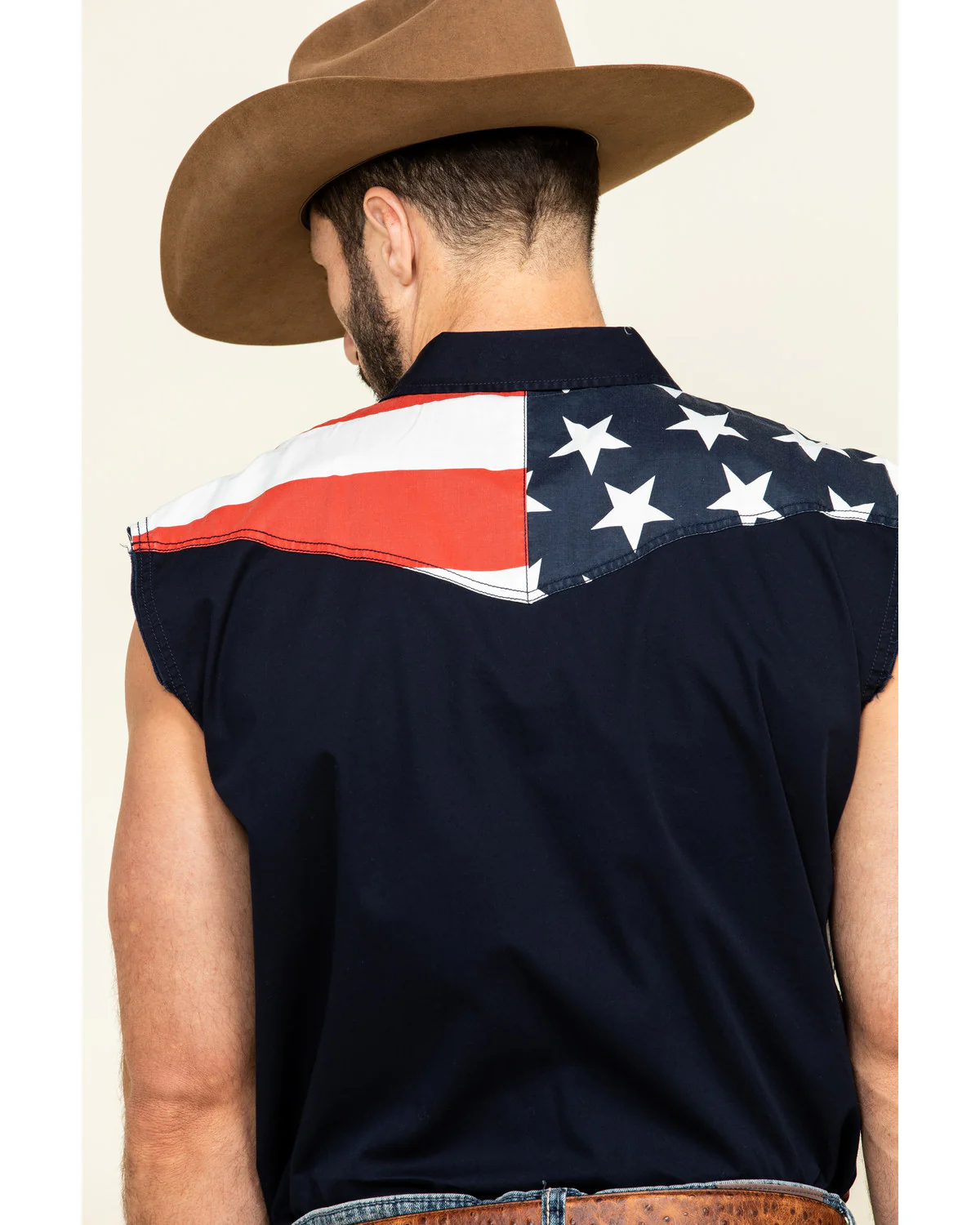 Cody James Men's American Flag Bubba Sleeveless Western Shirt - Image 5