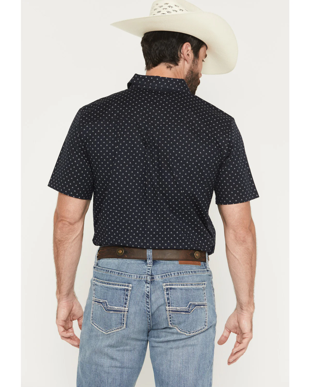 Cody James Men's Barrel Rider Geo Print Short Sleeve Button-Down Stretch Western Shirt - Image 4