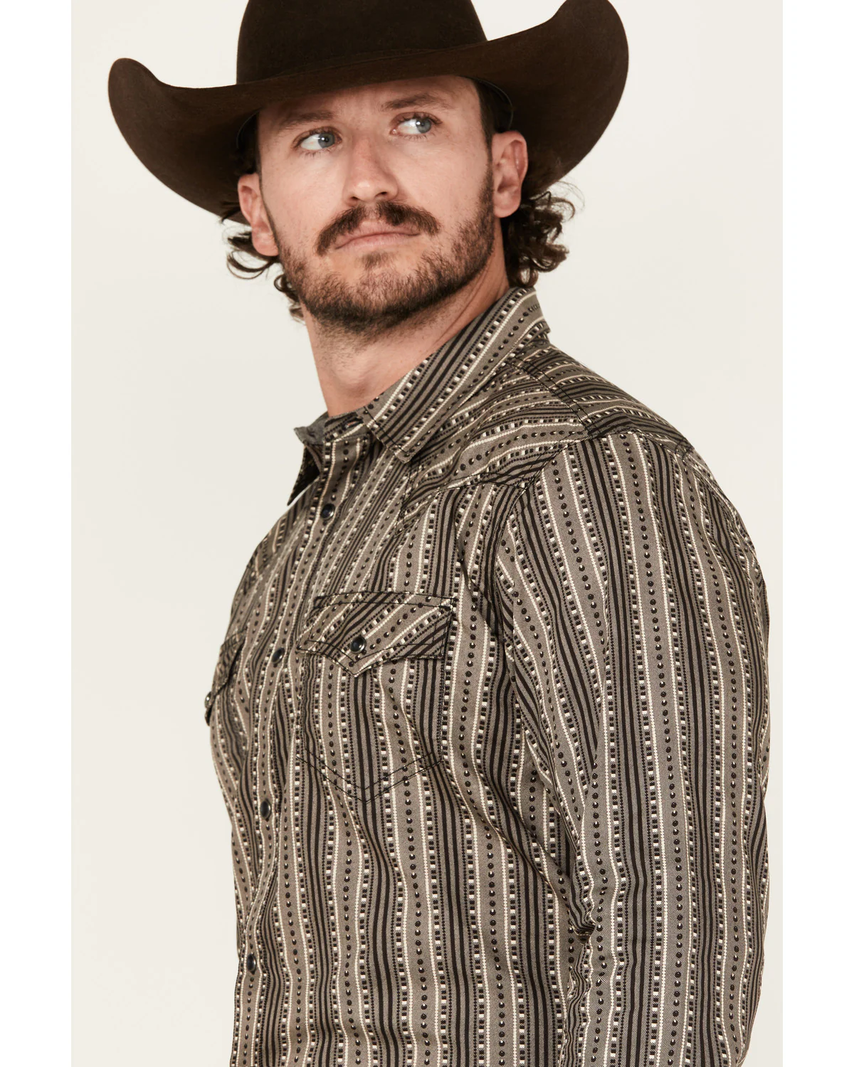 Cody James Men's Bartlett Geo Striped Long Sleeve Snap Western Shirt - Image 2
