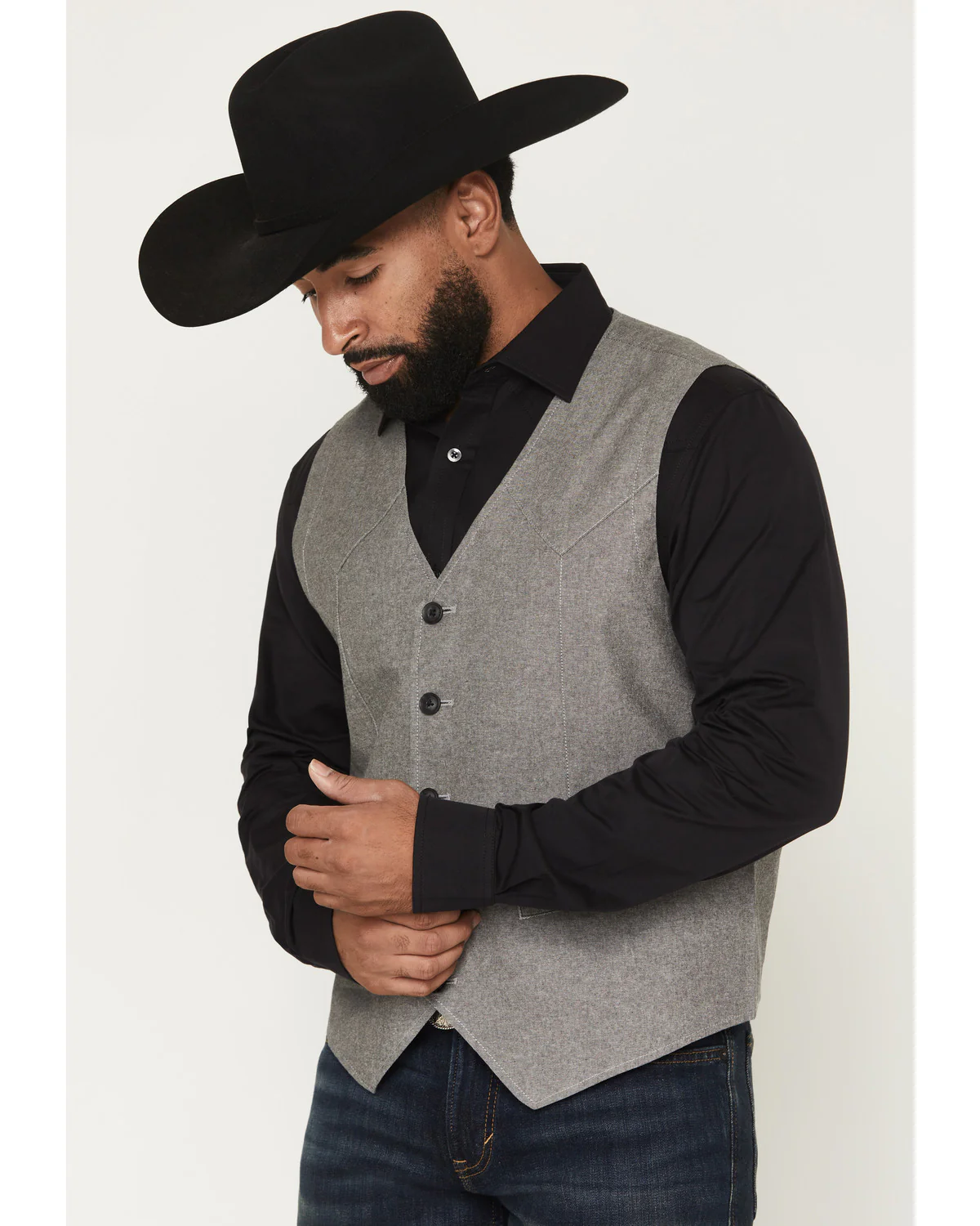 Cody James Men's Brogue Button-Down Vest - Image 2