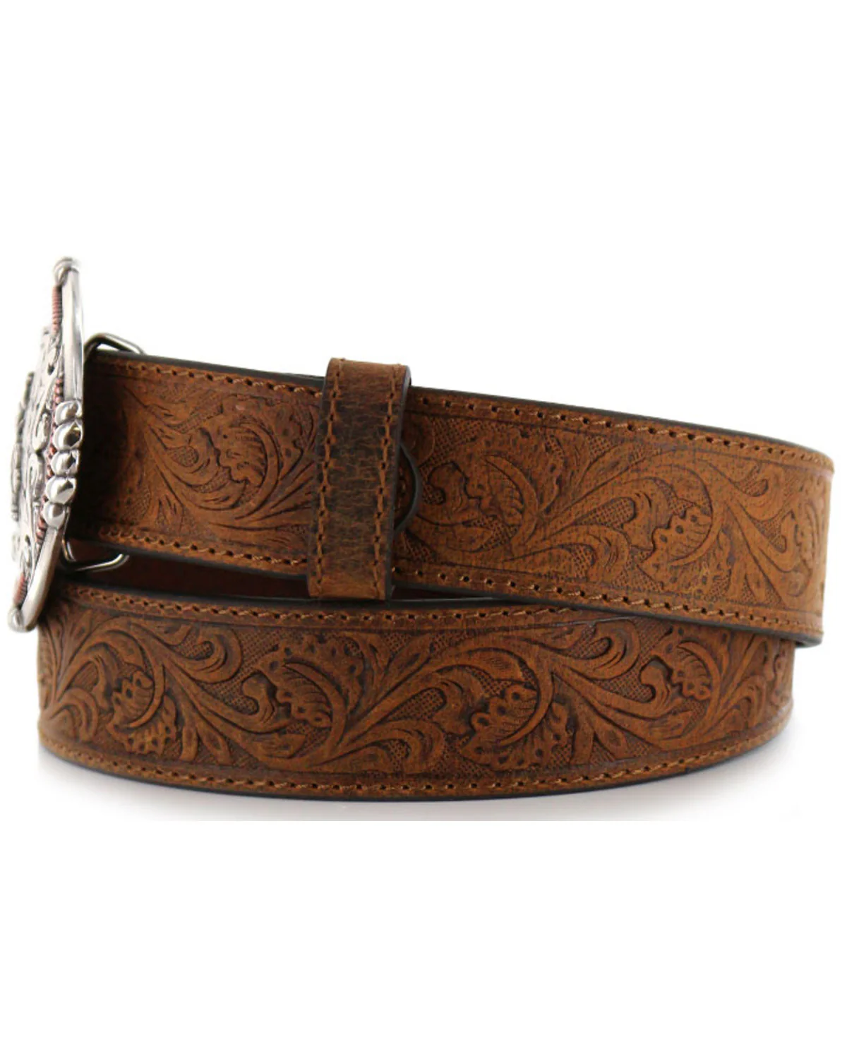 Cody James Men's Bronc Buckle Tooled Leather Belt - Image 4