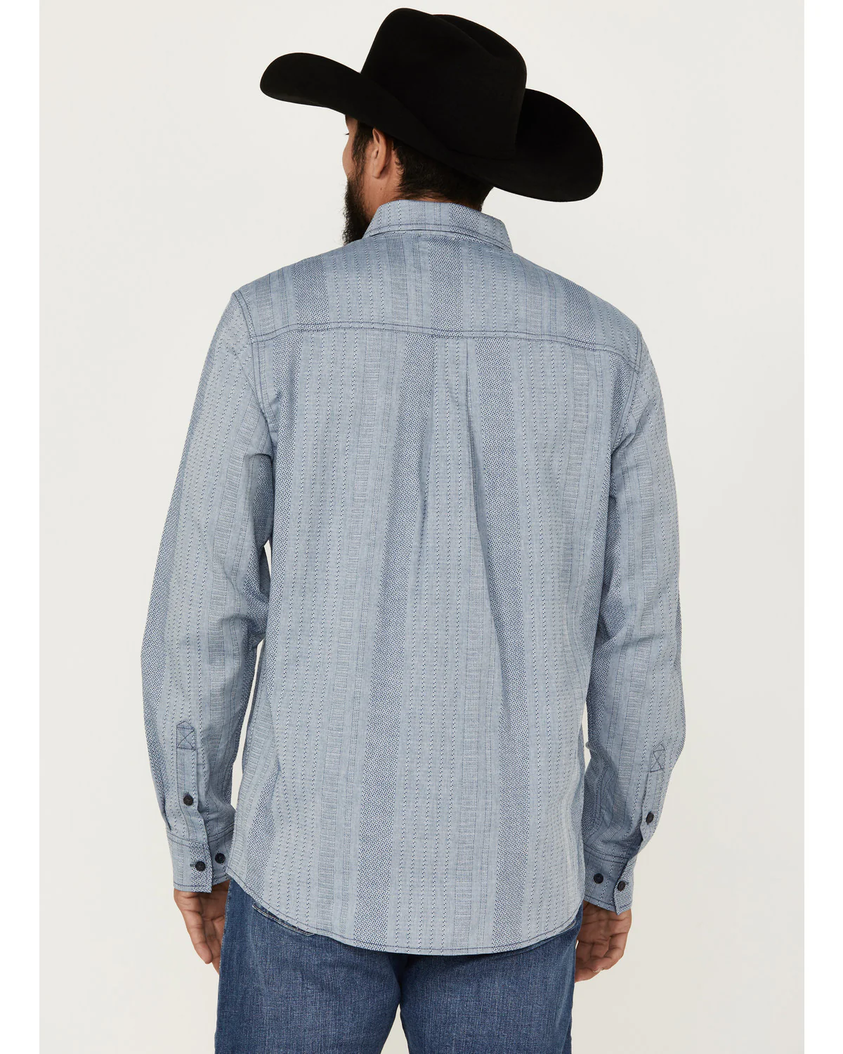 Cody James Men's Buckle Up Chambray Striped Button-Down Long Sleeve Stretch Western Shirt - Image 4