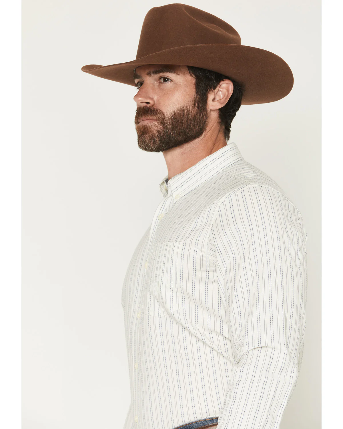 Cody James Men's Cade Dobby Stripe Print Long Sleeve Button-Down Western Shirt - Image 2