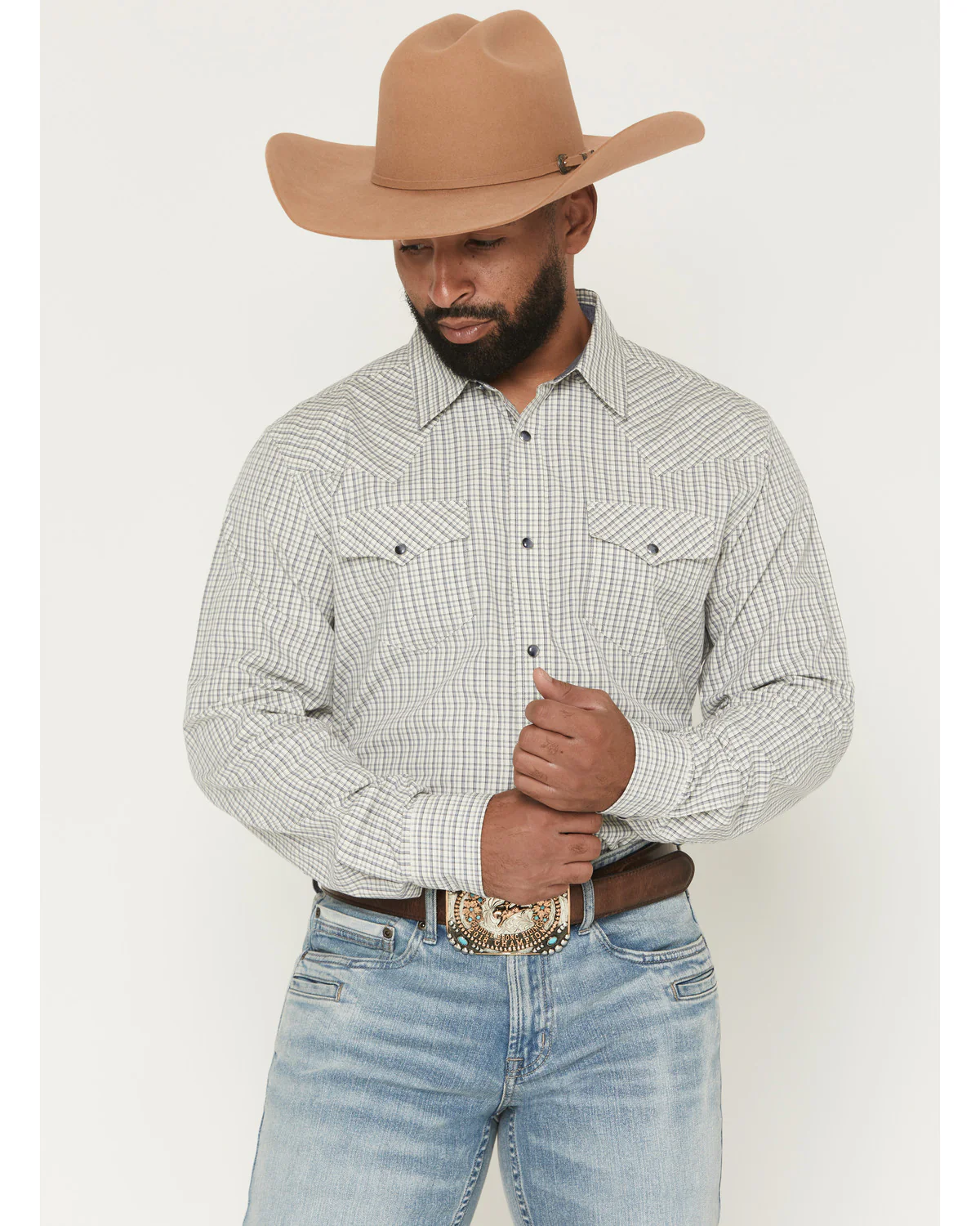 Cody James Men's Carson Plaid Print Long Sleeve Snap Western Shirt