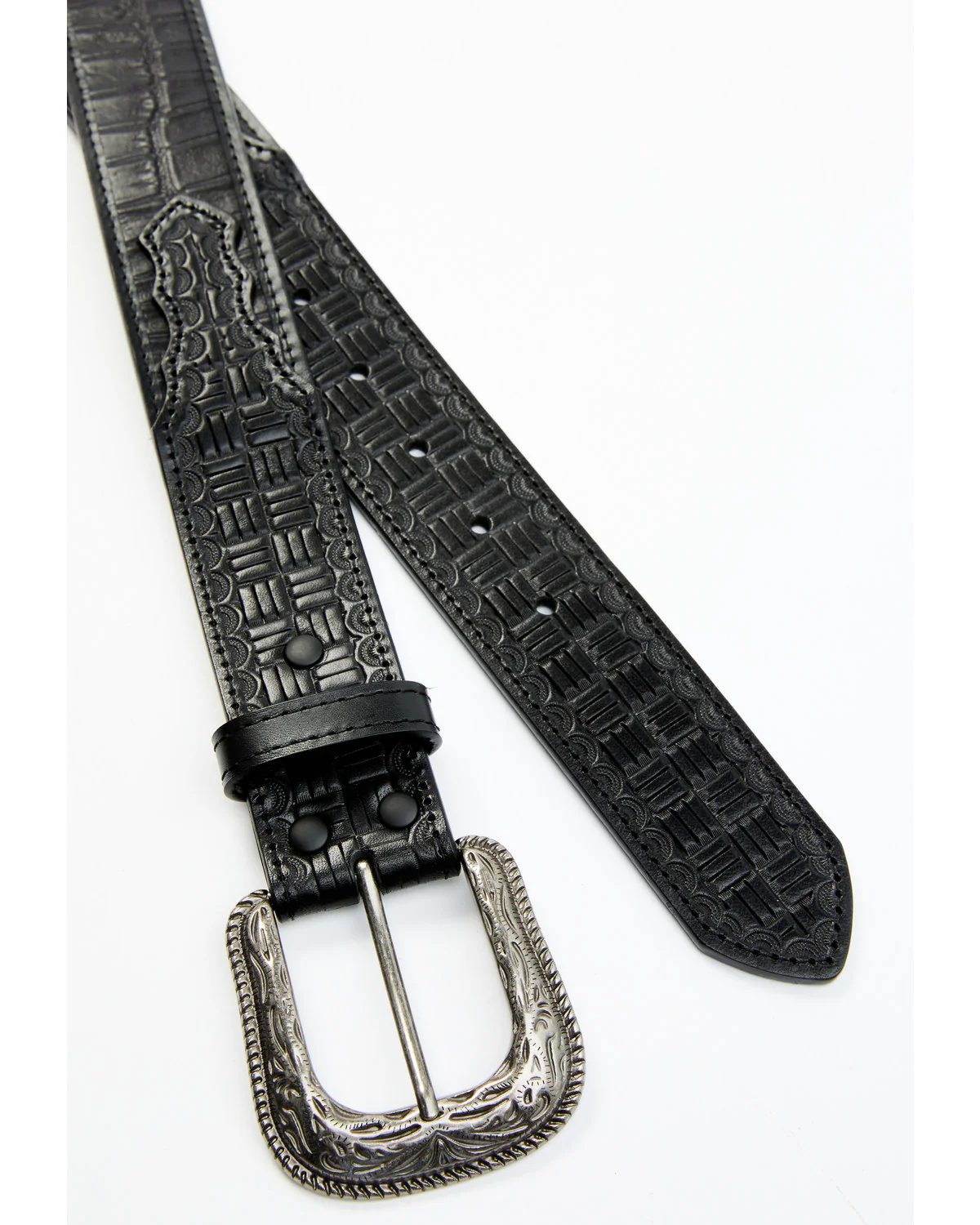 Cody James Men's Checkered Billets Alligator Print Leather Belt - Image 2