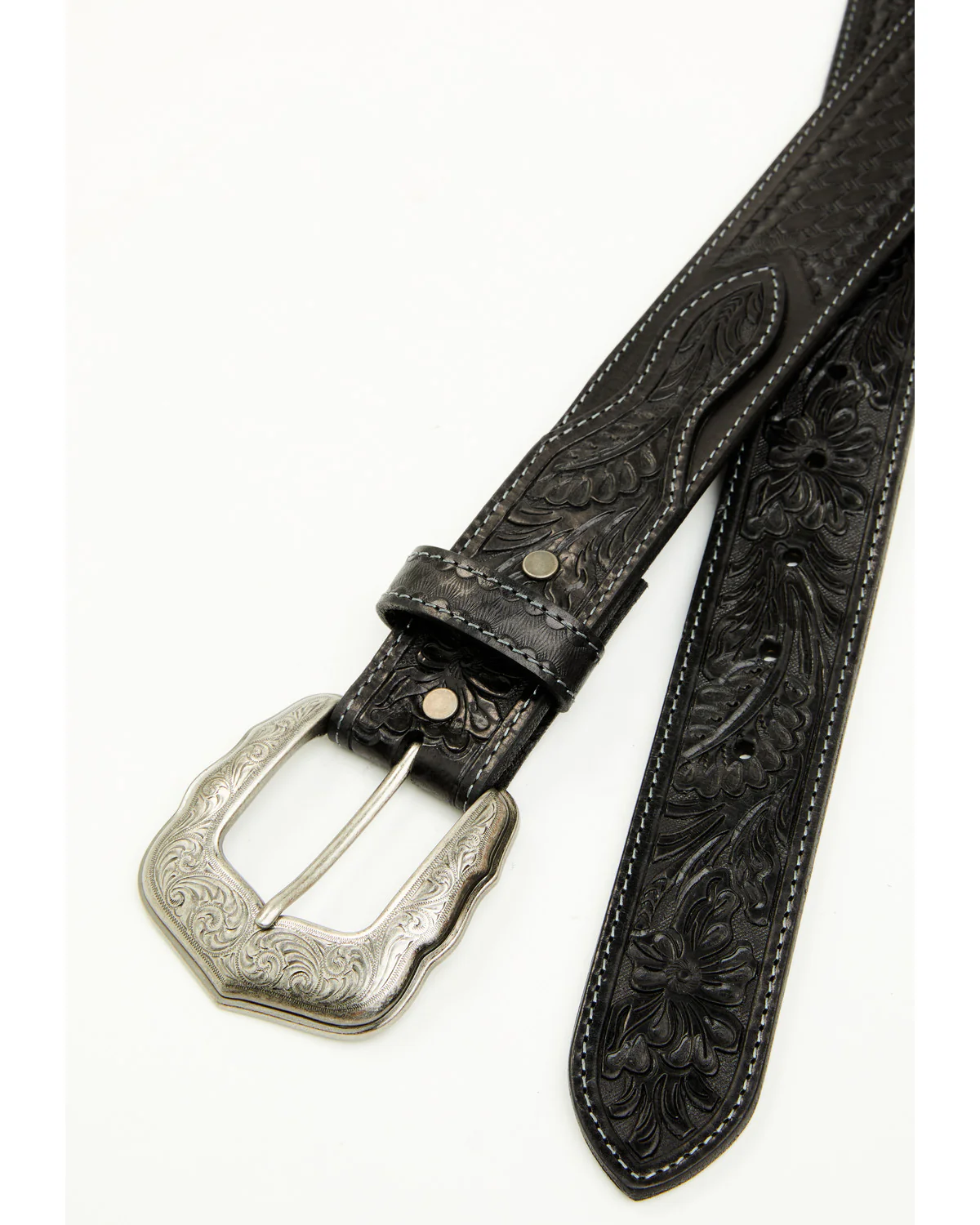 Cody James Men's Concho Tooled Western Belt - Image 2