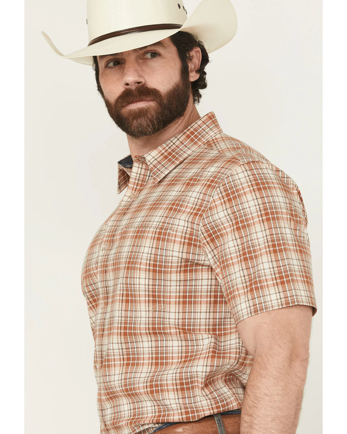 Cody James Men's Cowboy Chic Plaid Print Short Sleeve Button-Down Stretch Western Shirt - Image 2