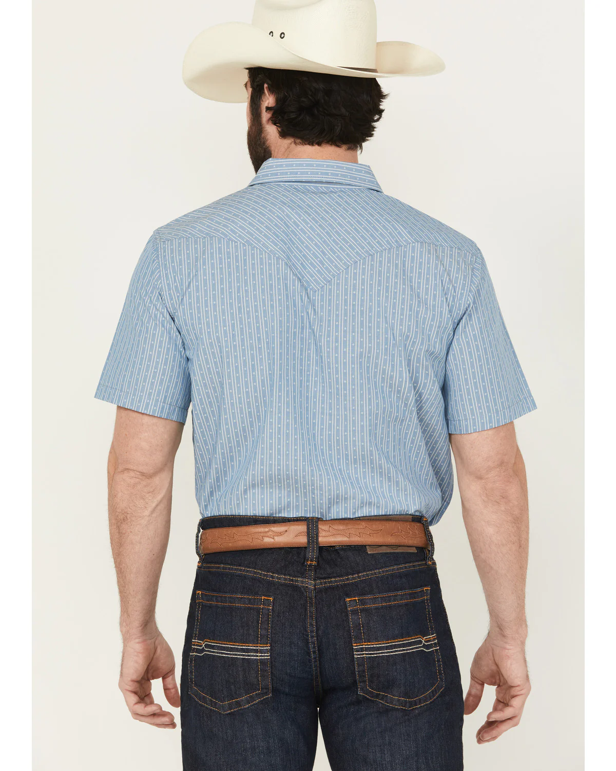 Cody James Men's Cowboy Way Striped Print Short Sleeve Snap Western Shirt - Image 4