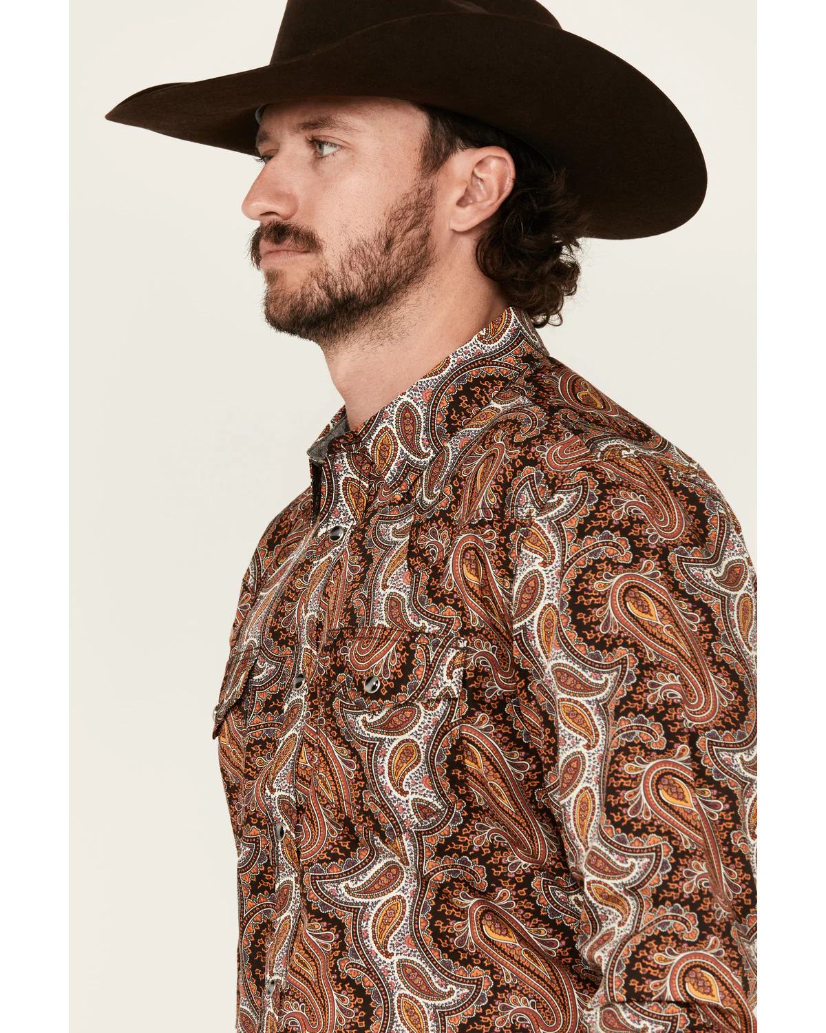 Cody James Men's Dennis Paisley Print Long Sleeve Snap Western Shirt - Image 2