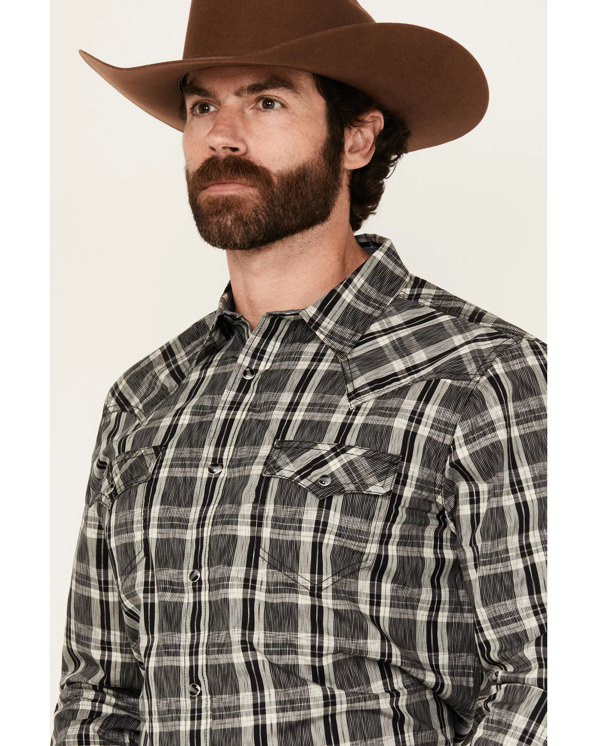 Cody James Men's Denton Plaid Print Long Sleeve Snap Western Shirt - Image 2