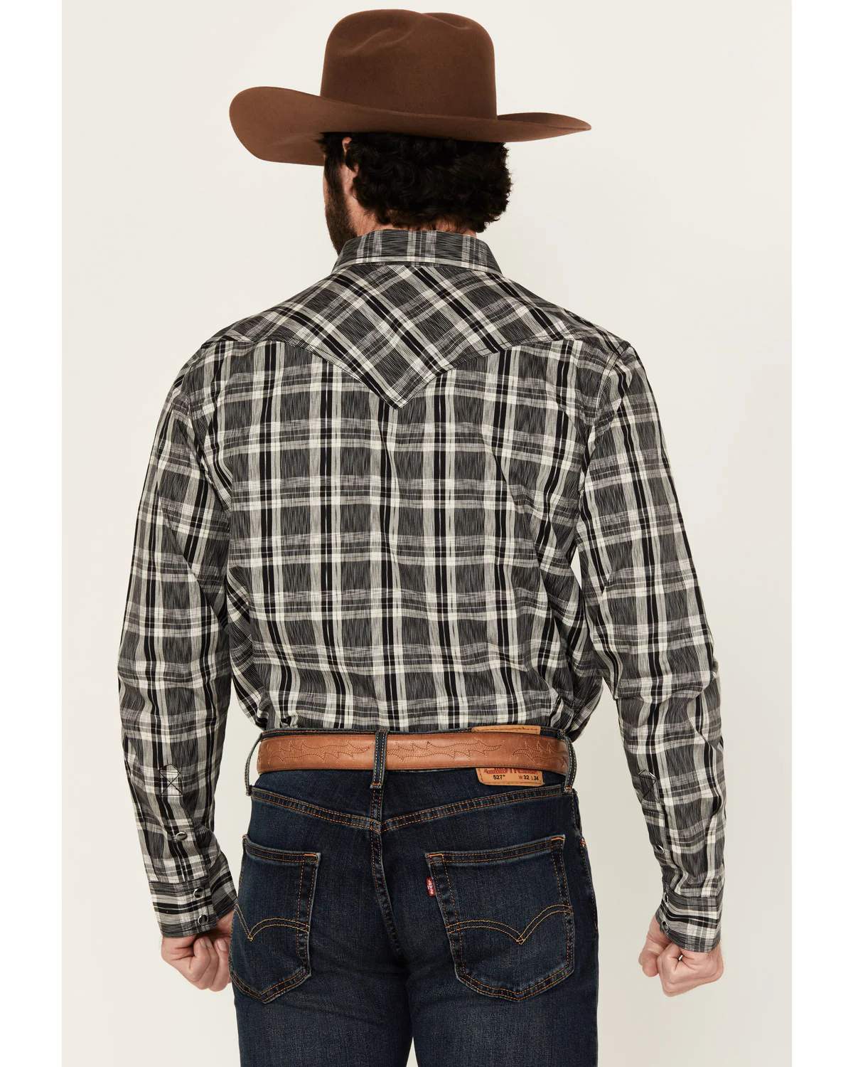 Cody James Men's Denton Plaid Print Long Sleeve Snap Western Shirt - Image 4