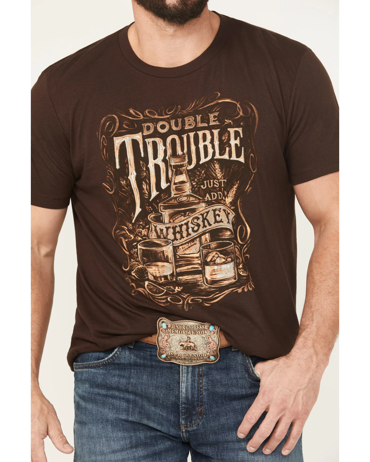 Cody James Men's Double Trouble Whiskey Short Sleeve Graphic T-Shirt - Image 3