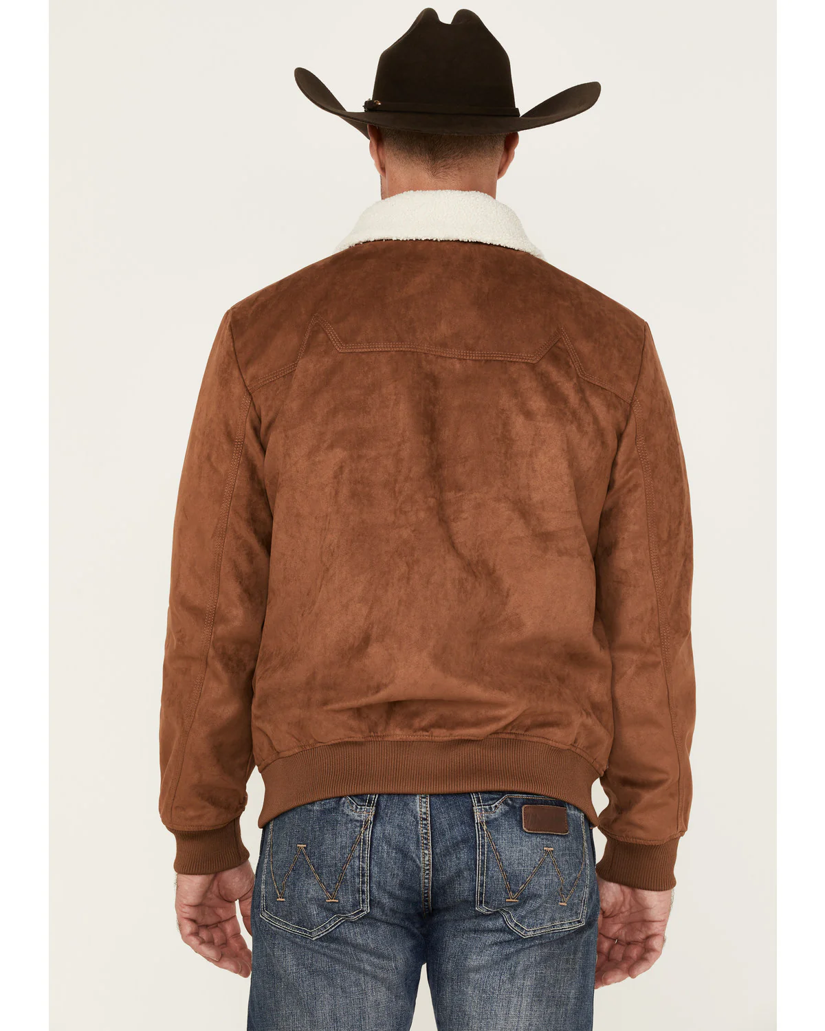 Cody James Men's Edward Faux Suede Sherpa Collar Bomber Jacket - Image 4