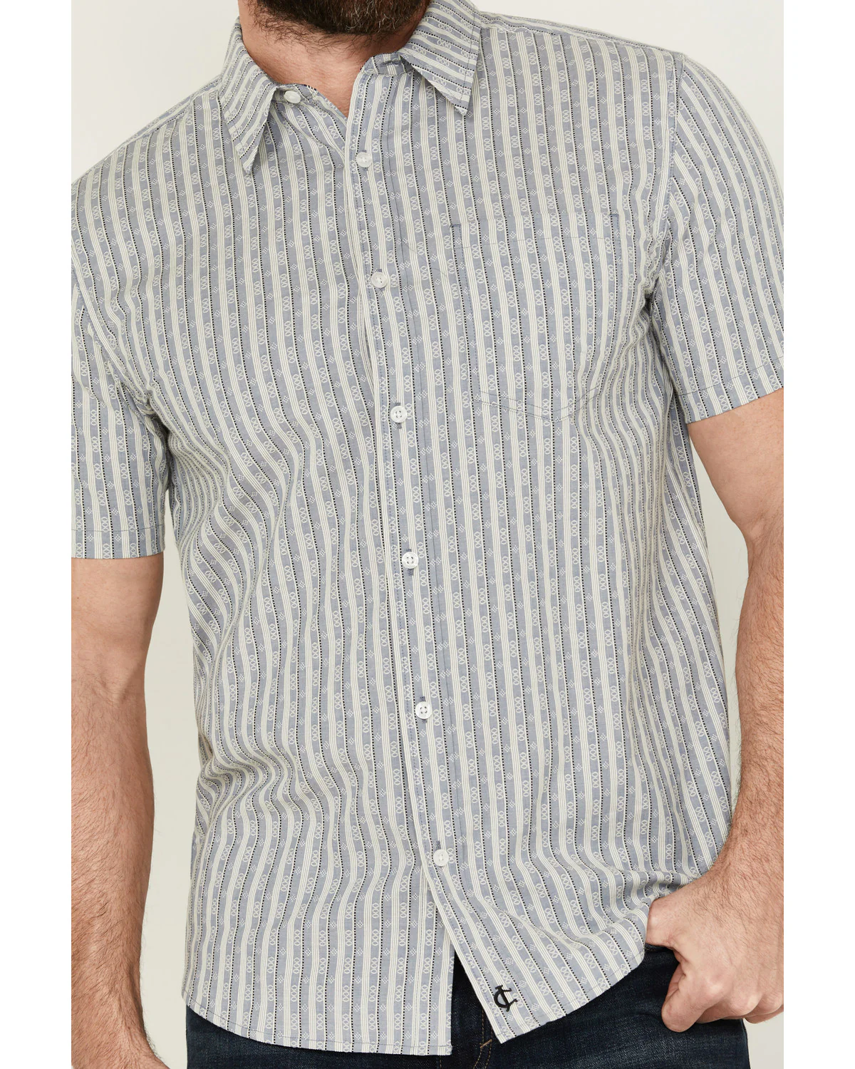 Cody James Men's Falling Diamond Striped Short Sleeve Button-Down Stretch Western Shirt - Image 3